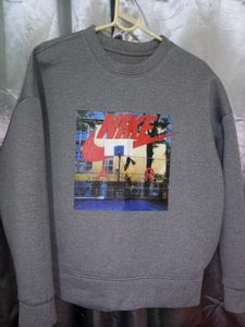 Grey  Nike Style Graphic Unisex Sweatshirt