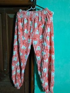 length 36,Cozy Coral Floral Print Pajama Pants