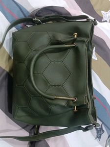 Stylish Green Hexagonal Handbag