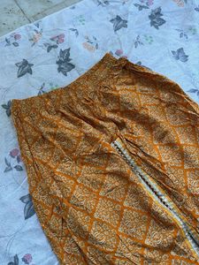 Orange Ethnic Embroidered Kurta