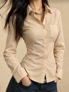 New with tag Korean Classic Beige Button-Down Shir
