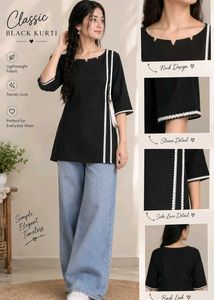 Classic Black Short Kurti