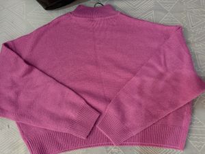 Pink Mock Neck Sweater