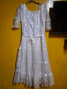 Elegant White Lace Party Dress