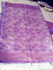 Elegant Lavender Saree with Tassels