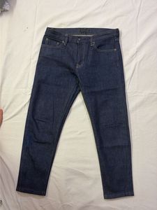 Uniqlo dark blue slim straight fit jeans pant