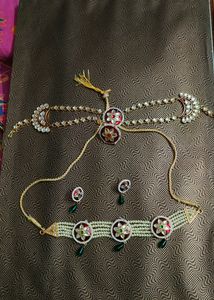 Haar (Chokar) ,Earring (Jhumki) Matha Patti