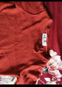 H&amp;M kids red knit little glittery top
