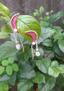 Half Moon Bohemian Chic Shell & Bead Earrings