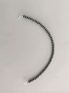 Black Bead Silver Bracelet