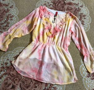 Boho Tie-Dye Ruffled top