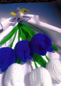 Crochet Tulip🌷 Bouquet💐 - Handmade Knitted Flowe