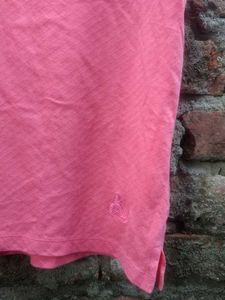 Coral Pink Sleeveless Polo Shirt