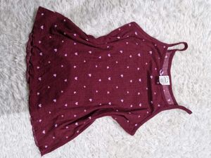 Cute Heart Print Pajama Top