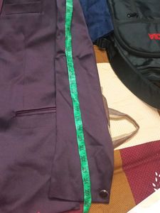 Men's Burgundy Shawl Collar Blazer
