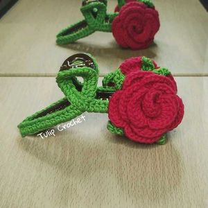 Crochet Rose Hair Clips🌹