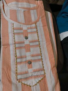 Pretty Striped Cotton Kurta