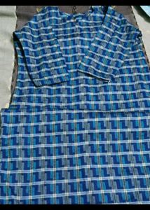 Blue Checkered Kurta
