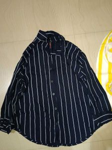 Striped Men's Shirts - Yellow &amp; Navy