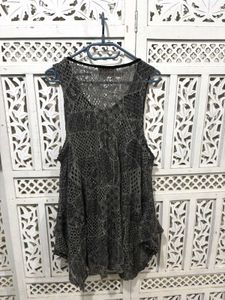 🌸 Imported Grey Crochet Tank Top C
