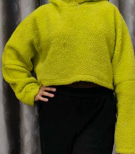 Cozy Teddy Fleece Cropped Hoodie