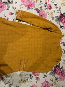 BIBA Yellow Printed Kurta