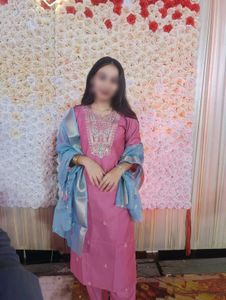 Elegant Pink Kurta Set with Teal Dupatta