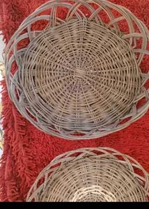 7. TWO Woven Rattan Plates Set