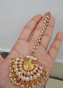 Kundan &amp; Pearl Maang Tikka