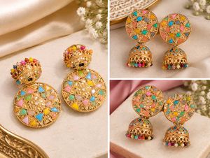 Vibrant Indian Jhumka Earrings🤎