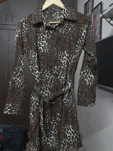 Tiger Print Brown Dress