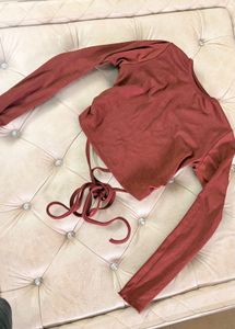 Rusty Red Open Back Crop Top