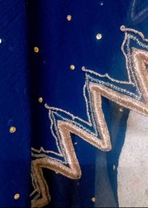 Stunning Navy Blue Kurta Set with Gold Embellishme