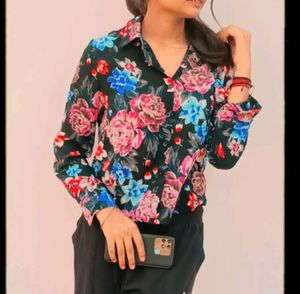Floral Pattern Shirt For Women