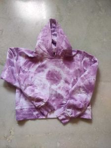 Brand New Purple Tie-Dye crop Hoodie
