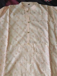 Peach Embroidered Kurta