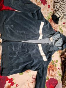 Velour Zip-Up Hoodie