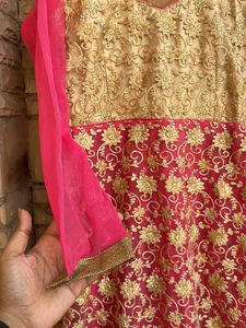 Heavy Work Anarkali Suit With Dupatta And Pajami