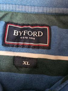 Byford Blue Striped Polo T-Shirt