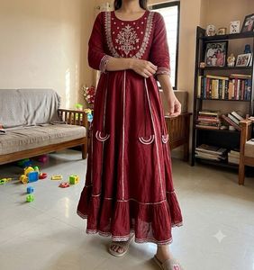 Maroon Embroidered Anarkali(New)