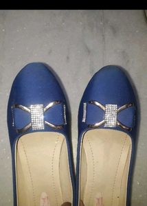 Royal Blue Wedge Heels with Embellishments