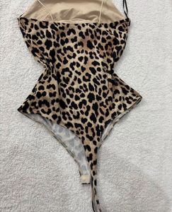 Leopard Print Halter Bodysuit