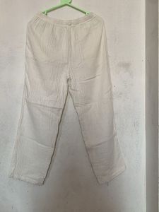 Muslin Comfortable White Cotton Pants