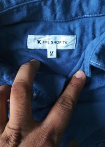 THE SHOP TK Blue Short Sleeve Button-Up Shirt