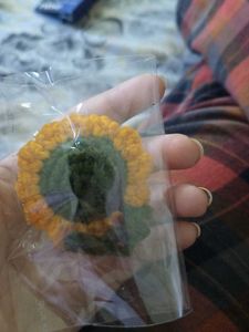 Crocheted Sunflower Hair Clip