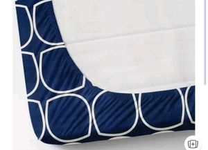 Navy &amp; White Double BedSheet Set With Two Pillow