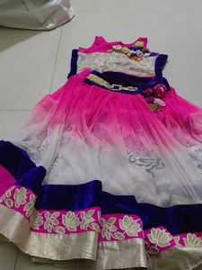 Designer Pink & White Ombre Lehenga Choli