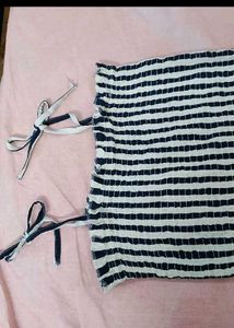 Striped Smocked Jumpsuit with Tie Shoulders