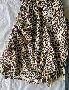 Leopard Print Strapless playsuit