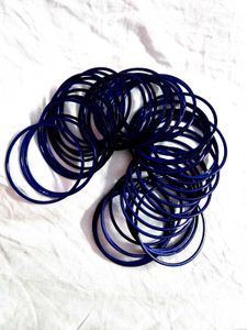 Blue Glass Bangles - Set of Many!